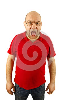 Angry man portrait isolated