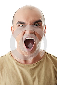Angry man screeming photo