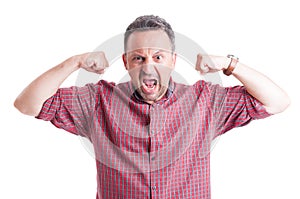 Angry man shouting