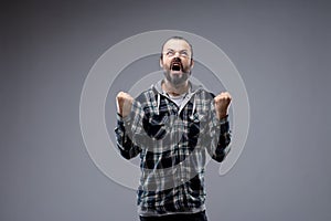 Angry man throwing a temper tantrum