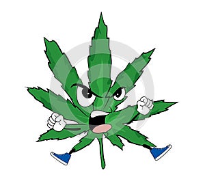 Angry marihuana cartoon