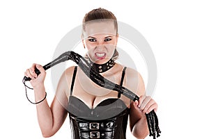 Angry mistress with a whip