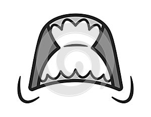 Angry mouth with clenched teeth