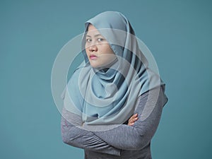 Angry Muslim Woman Looking at Camera