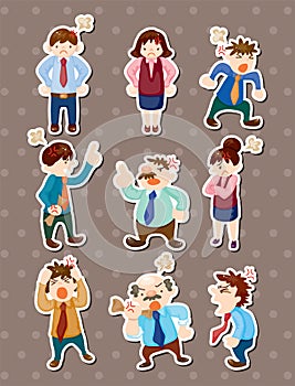 Angry office worker stickers
