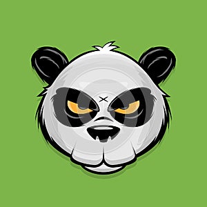 Angry panda bear cartoon illustration