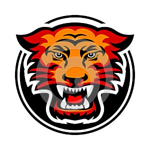 Angry panther head logo