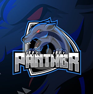 Angry panther mascot logo design