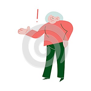 Angry parent or grandparent standing, shouting, quarelling and having conflict with teenager offspring