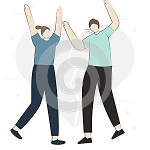 People brawling and shouting at each other Flat cartoon vector illustration