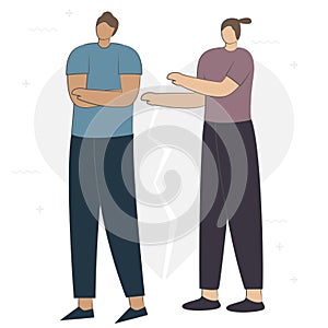 People brawling and shouting at each other Flat cartoon vector illustration