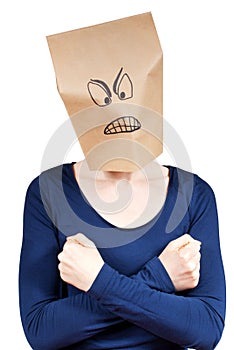 Angry person defending itself