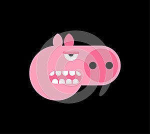 Angry pig. Disgruntled piggy. wicked swine vector illustration