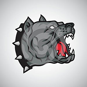 Angry Pitbull Dog Logo Mascot Design Template Vector