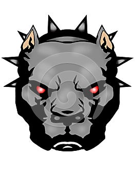 Angry pitbull head