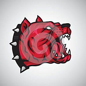 Angry Pitbull Logo Design Vector