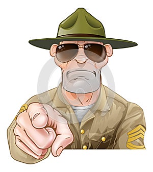 Angry Pointing Drill Sergeant