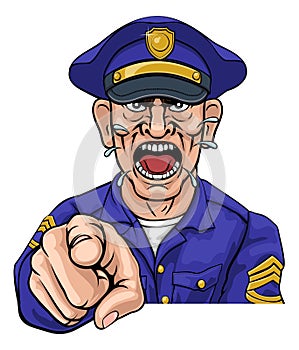 Angry Policeman Police Officer Cartoon