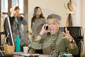 Angry Professional Man on Phone Call
