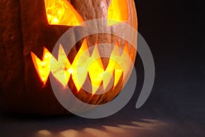 Angry pumpkin with big teeth