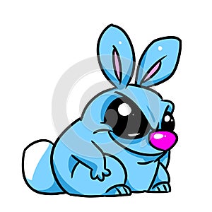 Angry rabbit animal character illustration cartoon