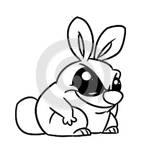 Angry rabbit animal character illustration cartoon coloring