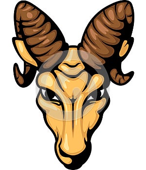 Angry ram head mascot illustration