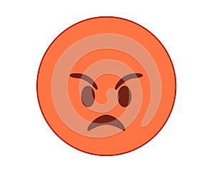 Angry red angry with black bar face icon