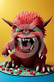 Angry Red Candy Eating Monster