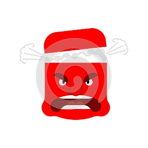Angry red guy. Steam from the head. Seething with anger. The concept of aggression