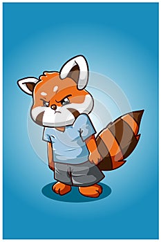 The angry red panda illustration