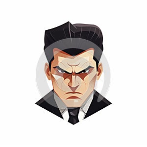 Angry Retail Sales Associate Vector Character In Modernism-inspired Style