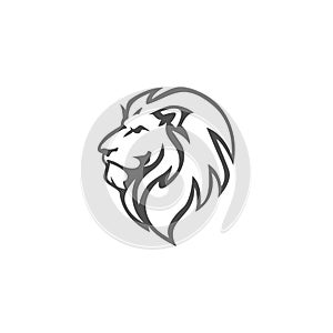 Angry, Roar Lion Head, Black And White, Vector Logo Design, Illustration