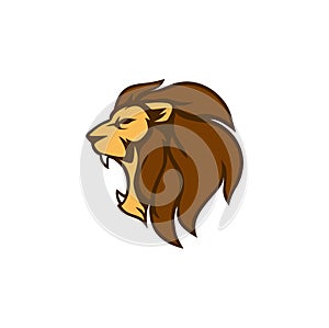Angry Roaring Lion Vector Logo Design, Illustration