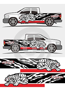 Angry roaring tribal tiger graphics decal designs for truck and van