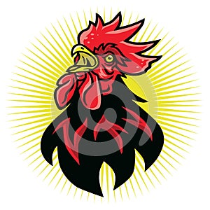 Angry Rooster Fighting Sports Mascot Logo Premium Design Vector Illustration