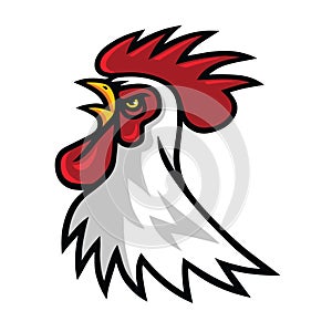 Angry Rooster Head Mascot Logo Design Premium Vector Cartoon Illustration