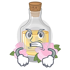 Angry rose oil in the cartoon shape
