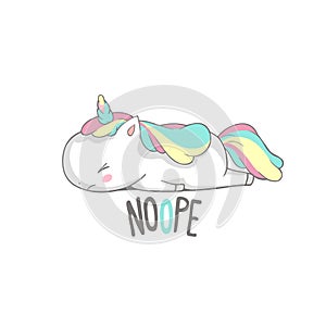 Angry Sad Unicorn Lies Say Nope Poster Design