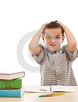Angry schoolboy