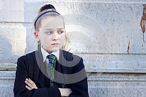 Angry schoolgirl
