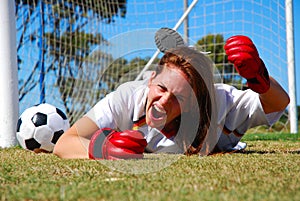 Angry screaming soccer player