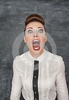 Angry screaming woman