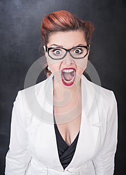 Angry screaming woman