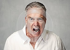 Angry senior man photo