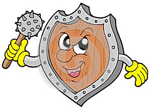 Angry shield warrior