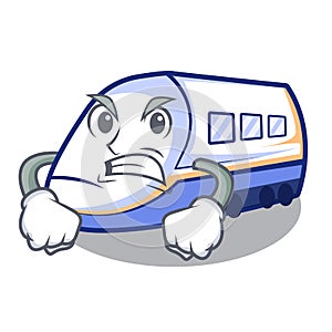 Angry shinkansen train isolated in the cartoon