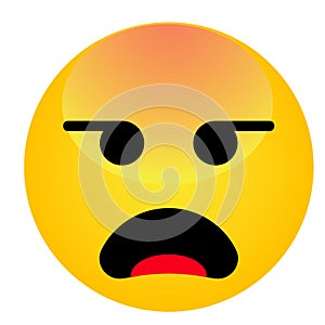 Angry smiley emoji face. Annoyed cute cartoon vector emoticon