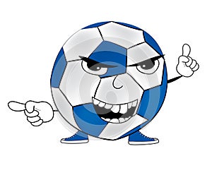 Angry soccer ball cartoon
