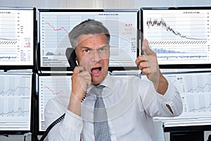 Angry Stock Trader Shouting